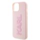 6. Karl Lagerfeld 3D Rubber Glitter Logo Hülle für iPhone 15 Plus – Rosa