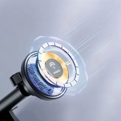 5. Magnetischer Halter mit MagSafe-Induktionsladegerät für Cockpit/Lüftung 15W Dudao F12MAX+ - schwarz