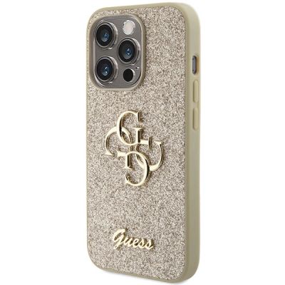 2. Guess Glitter Script Big 4G iPhone 15 Pro Hülle - Gold