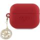 Guess GUAP23DSLGHDF AirPods Pro 2-Abdeckung roter 3D-Gummi-4G-Diamant-Charm