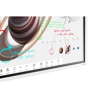 37. SAMSUNG Flip Pro Digital Flipboard 65" 4K IR-Touch HDMI USB-C USB LAN WiFi WPA2 Enterprise Bluetooth Tizen 6.5 SoC 2x10W 400x400