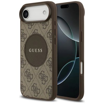 Guess 4G Circle Classic Logo MagSafe Hülle für iPhone Air - braun