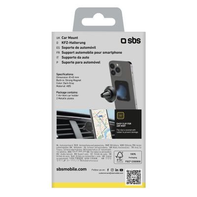 2. SBS TESUPMAGMCLIP Smartphone-Halterung magnetisch, für Lüftungsschlitze - schwarz