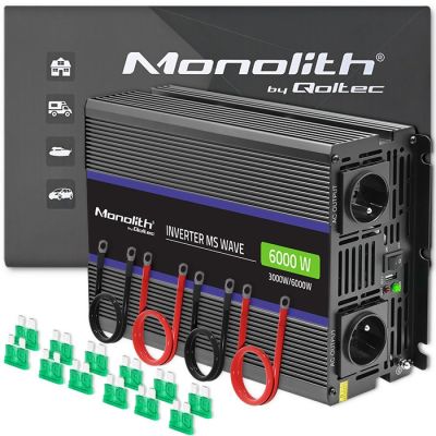 13. Qoltec Monolith 6000 MS Wave Spannungswandler | 12 V auf 230 V | 3000/6000 W | USB