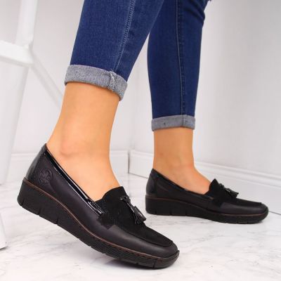 2. Rieker W RKR395 schwarze Keilschuhe