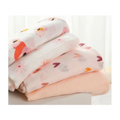 2. MOMCOZY SJ003 Musselin-Wickeltücher, 4er-Pack, 119 x 119 cm