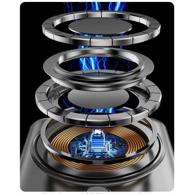 3. Dudao K29 10000 mAh PD 20 W MagSafe Powerbank mit Metallgehäuse, Ständer und integrierten USB-C/ Lightning Kabeln - Grau