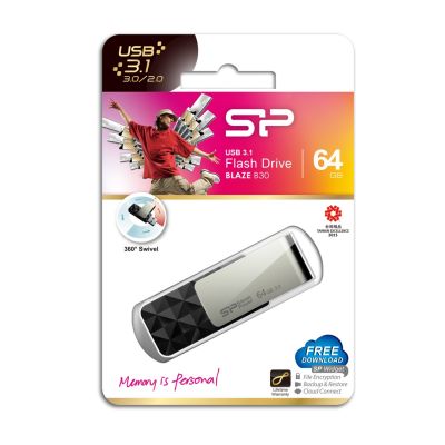 9. Pendrive Silicon Power Blaze B30 64GB USB 3.1 schwarz (SP064GBUF3B30V1K)