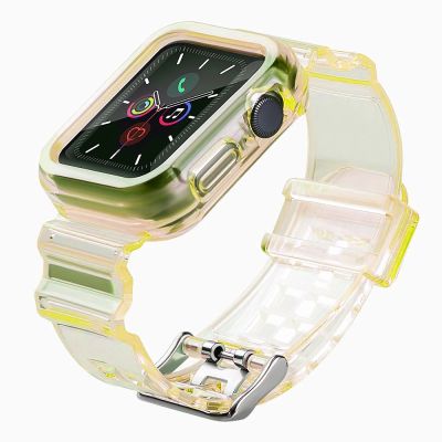 Silikonband Armband Armband Gehäuseband Lichtset Für Apple Watch 40mm - Gelb