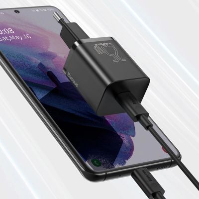 15. Baseus Super Si 1C Schnellladegerät USB Typ C 25W Power Delivery Quick Charge schwarz (CCSP020101)