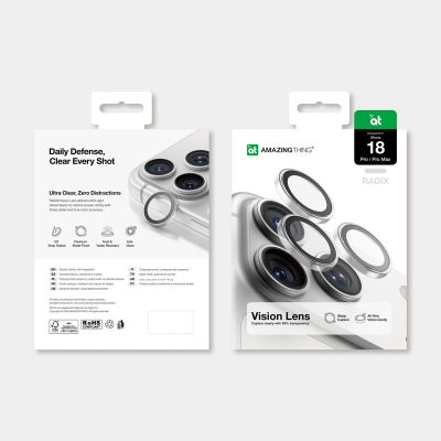 4. AmazingThing Radix Vision Linsenschutz für iPhone 18 Pro / 18 Pro Max – Transparent