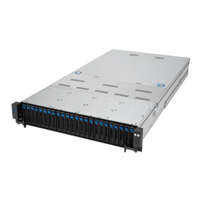 Asus Rack-Plattform (2U) RS720A-E12-RS24U AMD Epyc 9004 (24x NVMe, 2x M.2, 3x GPU, 2x 10Gbe, IPMI, 1+1 2600W)