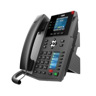 3. Fanvil X4U Schwarzes VoIP-Telefon mit 12 Leitungen, LCD-Display und WLAN