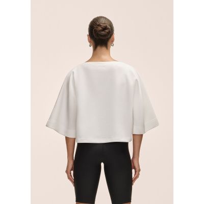 3. Casall Aria Cropped Boatneck Damen-T-Shirt Weiß