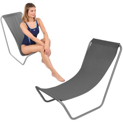 3. Faltbarer Garten- und Strandstuhl mit Tasche, grau, Enero Camp