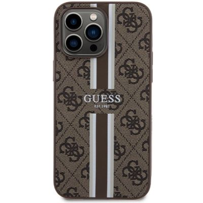 3. Guess 4G Printed Stripes MagSafe-Hülle für iPhone 15 Pro Max – braun