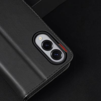 14. Dux Ducis Hivo Samsung Galaxy S25 Edge Hülle mit Klappdeckel und RFID-Schutz - Schwarz