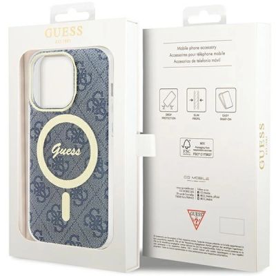8. Guess IML 4G MagSafe Hülle für iPhone 15 Pro – blau