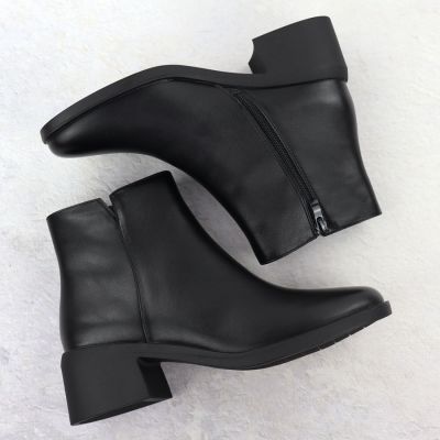 4. Gefütterte Damen-Ankle-Boots mit Blockabsatz, schwarz, Sergio Leone BT25239