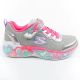 Skechers S Lights LED Kinderschuhe mit Klettverschluss für Mädchen, Grau