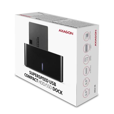 7. Axagon ADSA-SN Festplatten-Dockingstation, USB 3.2 Gen 1 (3.1 Gen 1) Type-A, Schwarz
