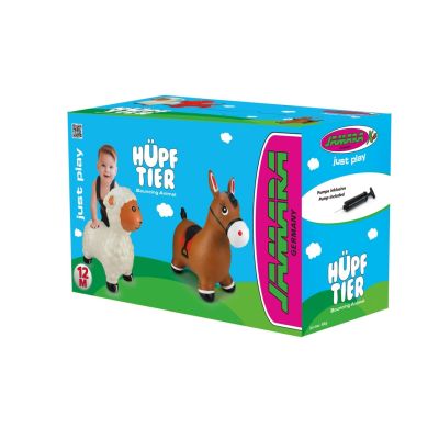 2. Jamara Hüpfendes Tier Pferd braun mit Pumpe Tiere