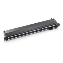 19-Zoll-Patchpanel mit 24 RJ45-Anschlüssen, Cat6a-FTP-Anschluss, 1 HE, 500 MHz, RAL9005