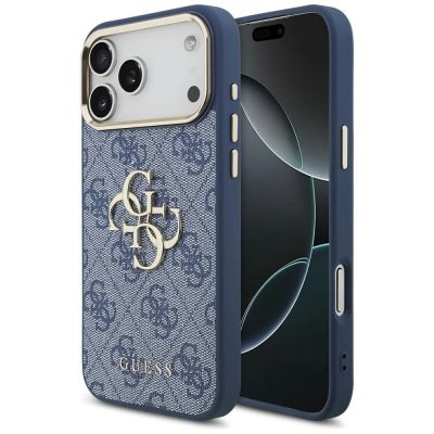Guess 4G Big 4G Classic Logo Hülle für iPhone 18 Pro Max / 17 Pro Max – Blau und Gold