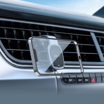 4. Acefast D16 Magnetische Auto-Lüftungshalterung - Kein MagSafe erforderlich - Grau