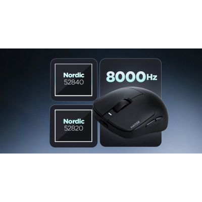 19. HATOR Quasar 3 Ultima 8K Kabellose Gaming-Maus, Rechtshänder, RF-Funk + Bluetooth + USB Typ-C, Optischer Sensor, 30000 DPI