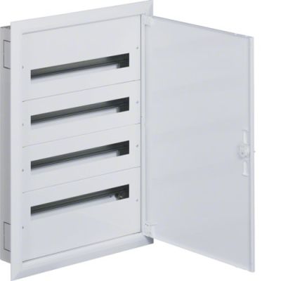 Hager fw2 Unterputz-Verteilerkasten mit PE/N-Anschlüssen 4R/96M (4x24) Schutzklasse I IP30