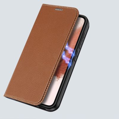 7. Dux Ducis Skin X2 Hülle Samsung Galaxy S23+ Flip Case Wallet Stand braun