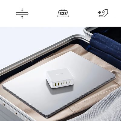 7. Baseus EnerFill FH21 120W Ladestation 4xUSB-C + 2xUSB-A - Weiß