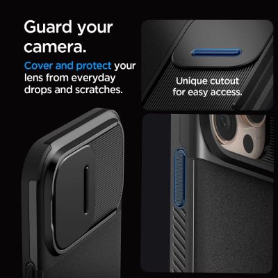 10. Spigen Optik Armor Mag Hülle mit MagSafe für iPhone 16 Pro Max – Schwarz