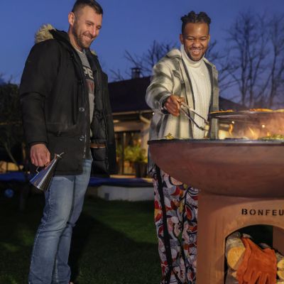 12. BF Bonbiza XL Offene rostige Gartenfeuerstelle