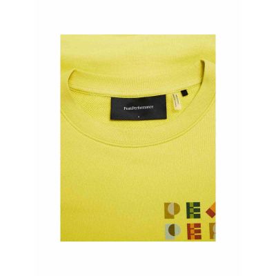 4. Damen-Sweatshirt PEAK PERFORMANCE W aus Frottee mit Grafikprint, Gelb
