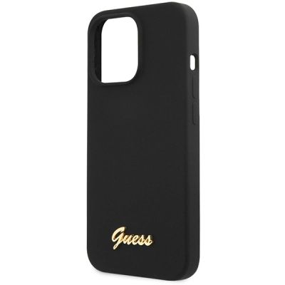 6. Guess GUHCP13XLSLMGBK iPhone 13 Pro Max 6,7" schwarz/schwarzes Hardcase Silikon Script Gold Logo