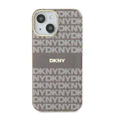 3. DKNY IML Mono & Stripe MagSafe-Hülle für iPhone 15 / 14 / 13 – Beige