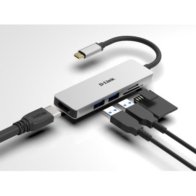 3. D-Link DUB-M530 Kabelgebundene Dockingstation USB 3.2 Gen 1 (3.1 Gen 1) Typ-C Aluminium, Schwarz