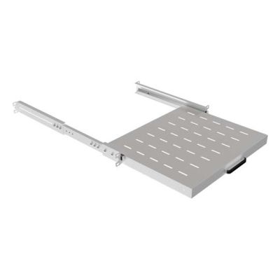 2. LANBERG Ausziehbarer Regalboden für 19"-Regalschränke 350 mm Grau (1 HE/445 x 350 mm Tragfähigkeit bis zu 35 kg, 4-Punkt-Befestigung)