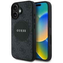 Guess 4G Circle Classic Logo MagSafe Hülle für iPhone 16 - Schwarz