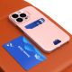 7. Leder Stand Case Hülle für iPhone 14 Cover Card Wallet mit Ständer Pink