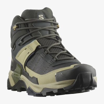 2. Salomon X Ultra 5 Mid GTX Wanderschuhe – Torf/Graugrün/Blau