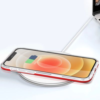 7. Klare 3in1 Hülle für iPhone 12 Frame Gel Cover rot