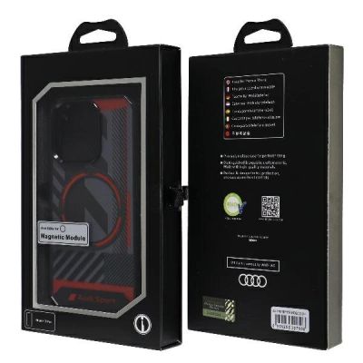 7. Audi IML Sport MagSafe Hülle iPhone 15 Pro 6,1" schwarz/schwarz Hardcase AU-IMLMIP15P-RSQ/D2-BK