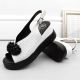 7. Filippo W PAW529B Keilsandalen aus Leder mit Perlen Weiß