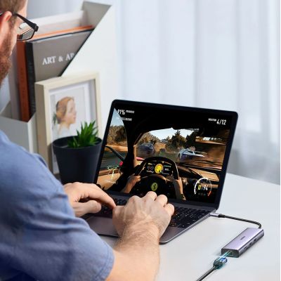 11. Ugreen CM512 90568 USB-C-Adapter – 2x USB-A 3.0 / HDMI / RJ45 / SD- und TF-Kartenleser / USB-C PD 100 W – Grau