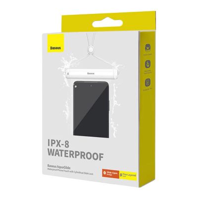 6. Baseus AquaGlide BS-PC030 Gehäuse wasserdicht IPX8 mit zylindrischem Verschluss – weiß