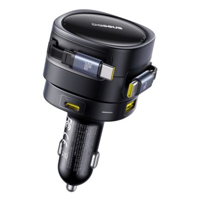5. Baseus Enjoyment Max 90W Autoladegerät 2 x USB-C + USB-A + USB-C Kabel - Schwarz
