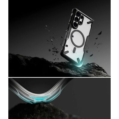 8. Ringke Fusion X Magnetische MagSafe-Hülle für Samsung Galaxy S26 Ultra – Transparent Schwarz